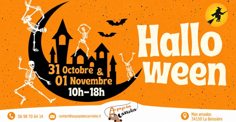affiche halloween au payx des carrioles