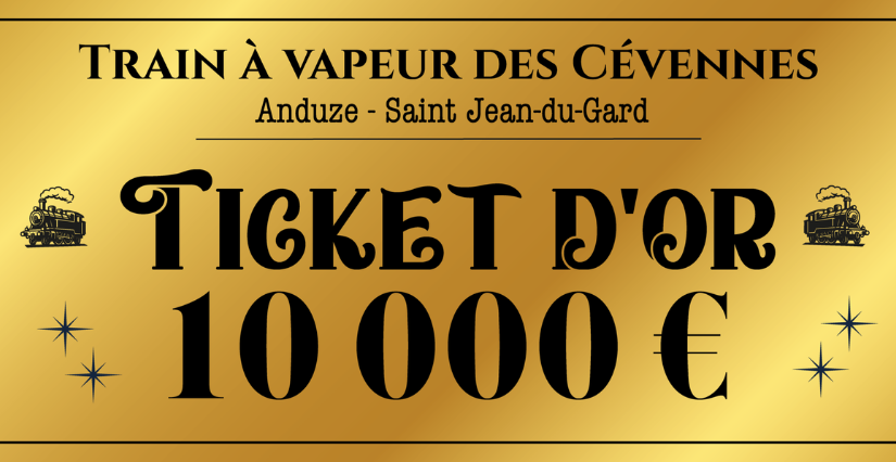 Le Ticket d’Or des 40 ans du Train à Vapeur des Cévennes : un jeu concours magique pour toute la famille !