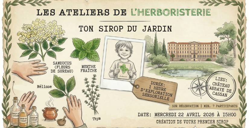  Un atelier nature en famille au Château Abbaye de Cassan près de Pézénas