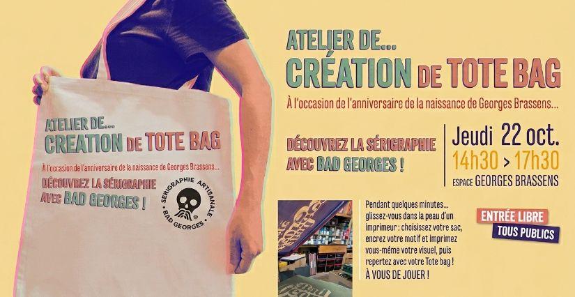 Atelier créatif : fabrique ton tote bag en sérigraphie à l'Espace Brassens à Sète !